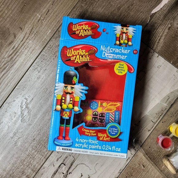NIB Works of Ahhh... Nutcracker Drummer Real Wood Painting Kit Ages 5+ - Picture 4 of 10